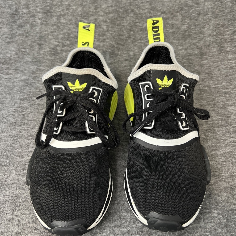 Adidas LHG 029003 Size 4.5 Men, 5.5 Women Black & White, Yellow Highlights CLEAN